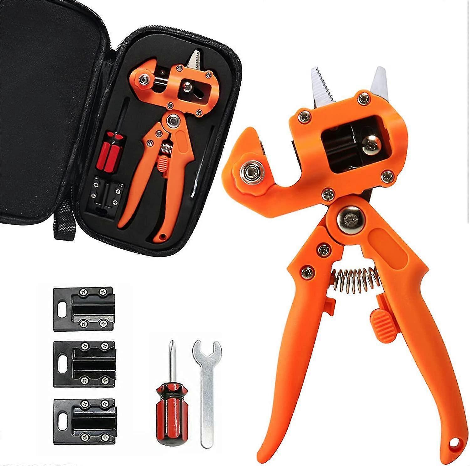professional grafting scissors, grafting pliers, grafting tools for grafting and pruning, 3 interchangeable steel blades (v, , u), ideal for fruit tre