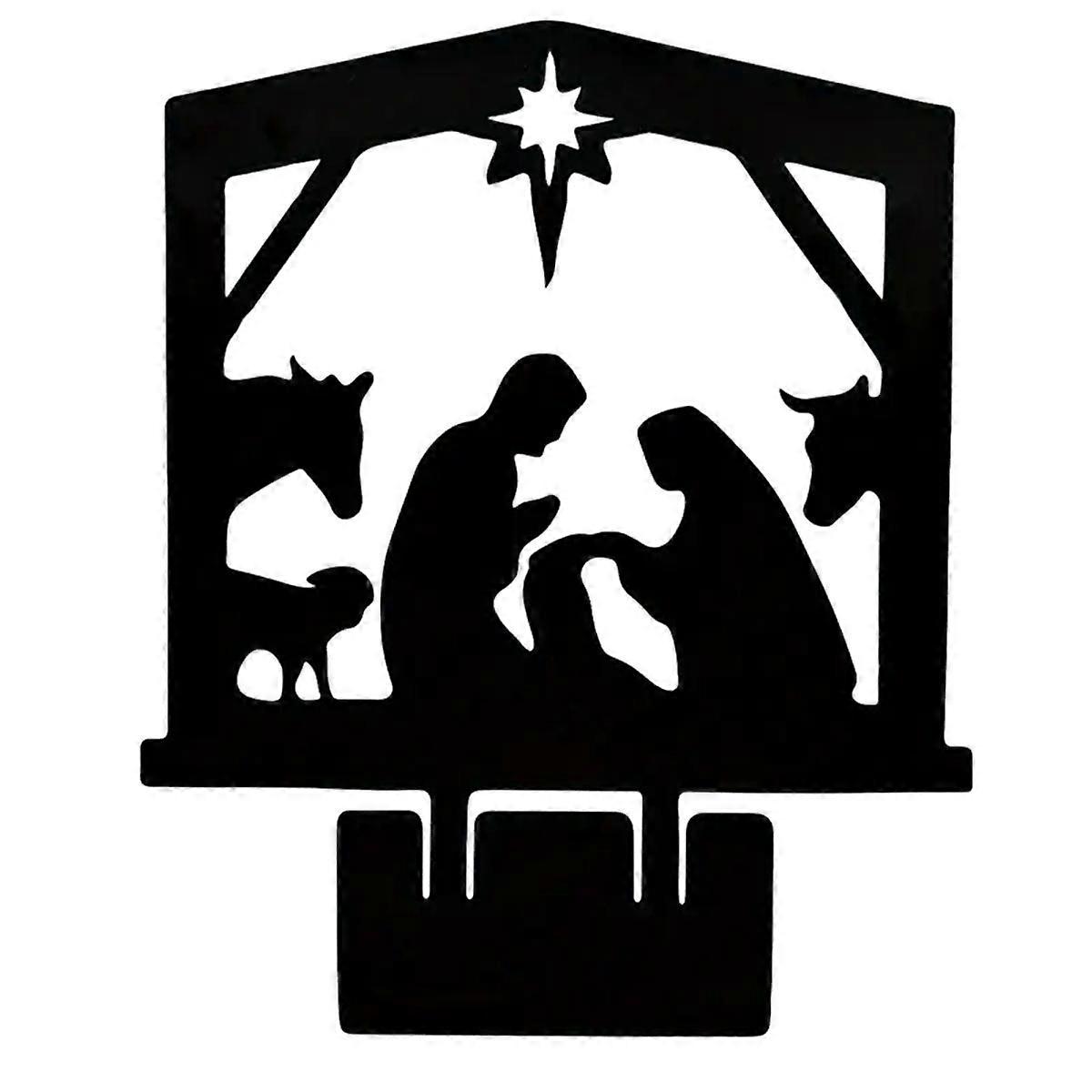 Nativity Scene Silhouette Nativity Figurines Set Christmas Nativity Ornament Nativity for Fence Pat