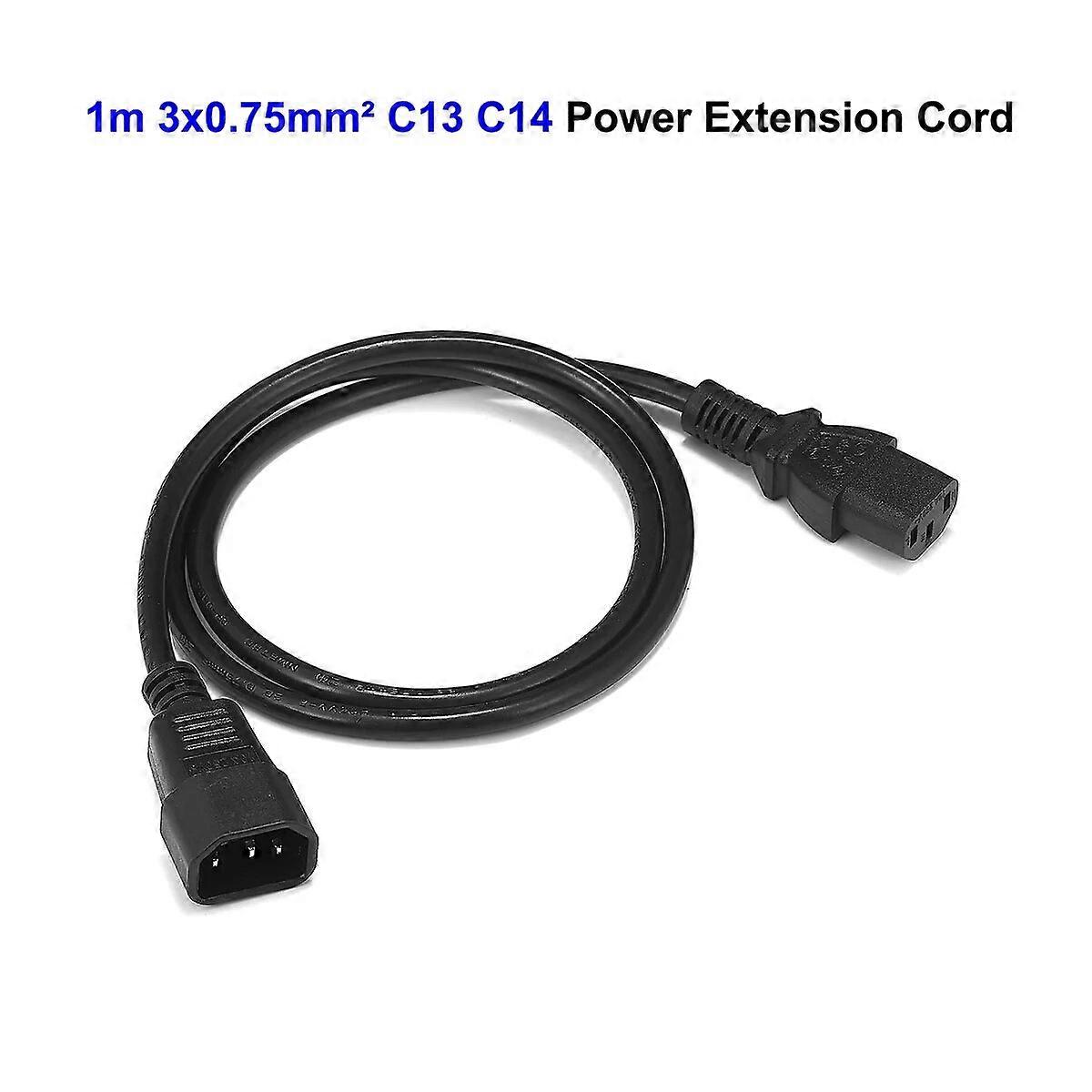 C14 to C13 Power Adapter Splitter Cable 1 to 2 Way Single C14 to Dual 5-15R C13 Short Power Y Type Adapter Cord 10A 250V