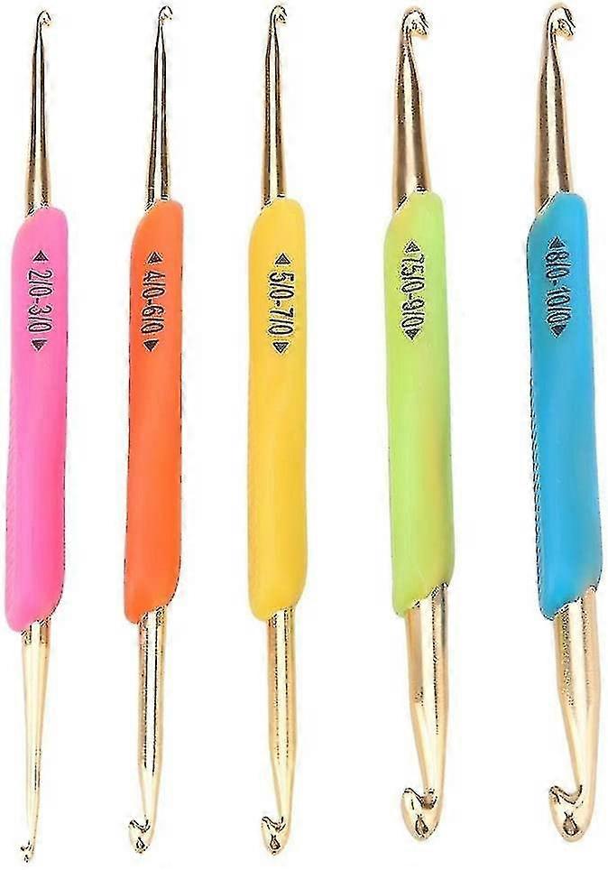 Crochet Hooks Set, Double Crochet Hooks Ergonomic Handle Knitting Needles Set