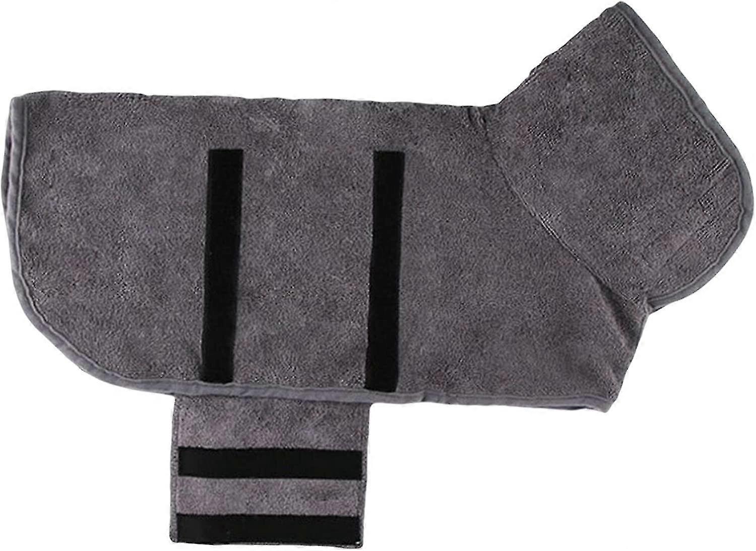 Dog Bathrobe Towel, Portable Absorbent Adjustable, Dog Bath Towel Cleaning, Bathing Accessories, Grey L