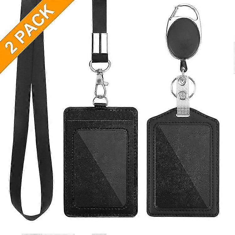 2 حاملي شارات، عمودي بو الجلود معرف شارة حامل بطاقة مع حزام حبل الرقبة للفصل