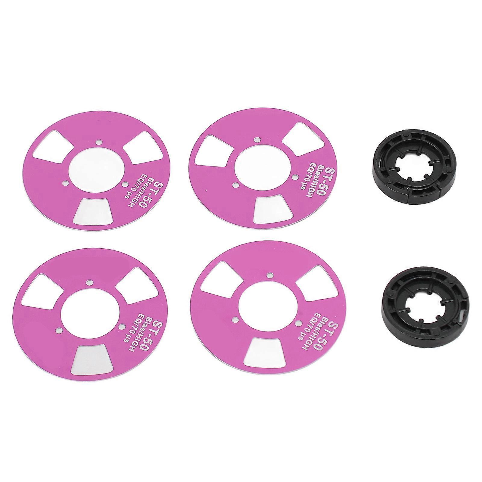 DIY tekercsről tekercsre kazetta retro üres fém tekercskazetta 4 tekercses 2 kerékkel zenei felvételhez lila