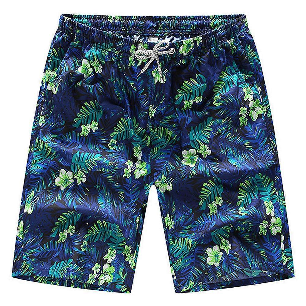 Men's summer Green Flower Beach Shorts
