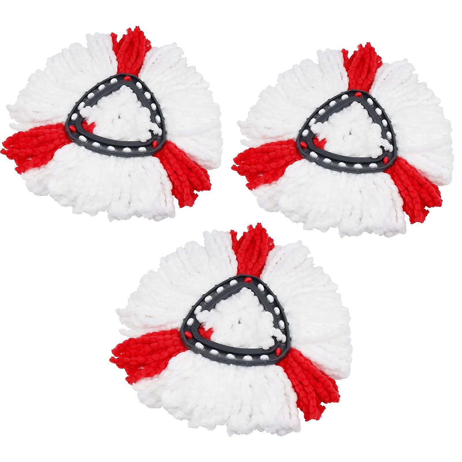 Mop Head Replacement for Spin Mop, Microfiber Mop Heads Refills Compatible with Triangle Turbo Mop (3 Pcs Red)