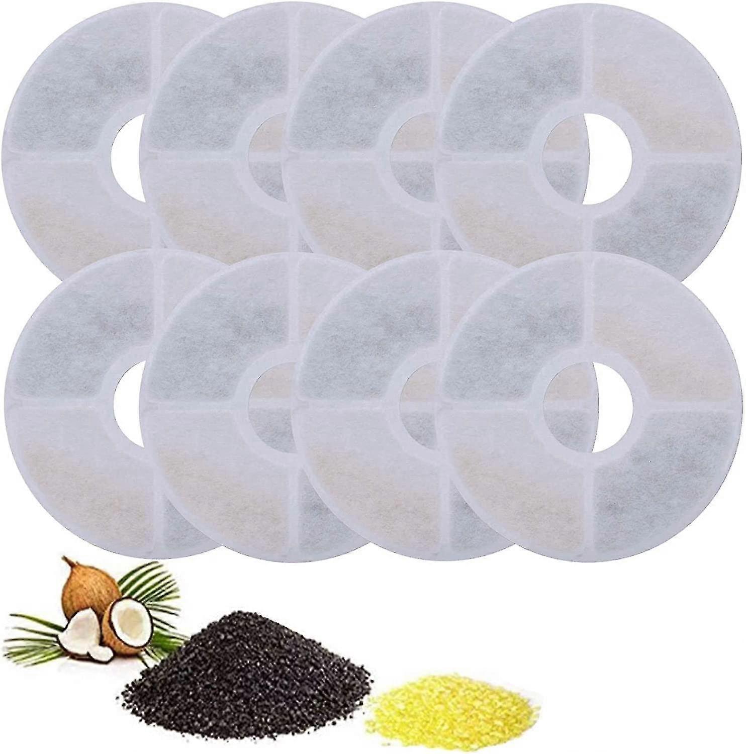 Cat And Dog Fountain Filters, Pet Fountain Replacement Filters With Resin And Activated Charcoal (pack Of 8)