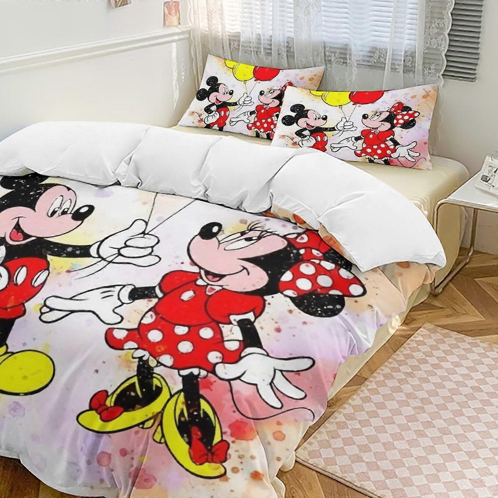 v4128  Bed Sheets Bedding Minnie MouseCartoon Collection 3-Piece Comforter Set, Personalized Bedding Decor for Kids And Teens  Bed Sheets  yuq4128