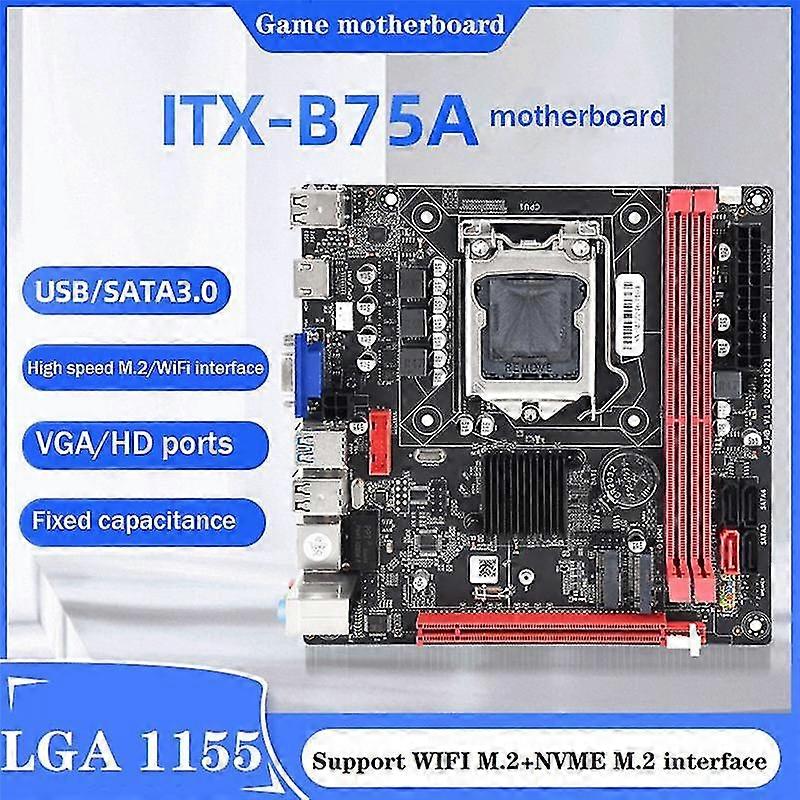 B75A (B75) Motherboard+SATA Cable+Baffle LGA1155 2XDDR3 RAM Slot NVME M.2+WIFI M.2 Interface USB3.0