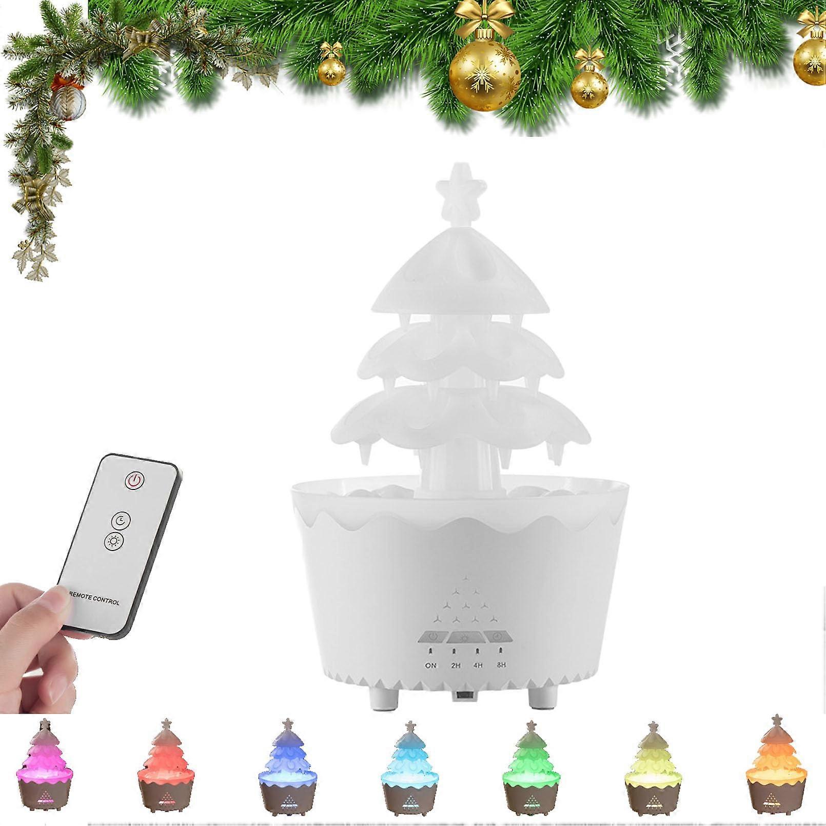 Remote Control Christmas Tree Humidifier & Essential Oil Diffuser - 7-Color Lights Home Aromatherapy, Christmas Decor & Gift 2025