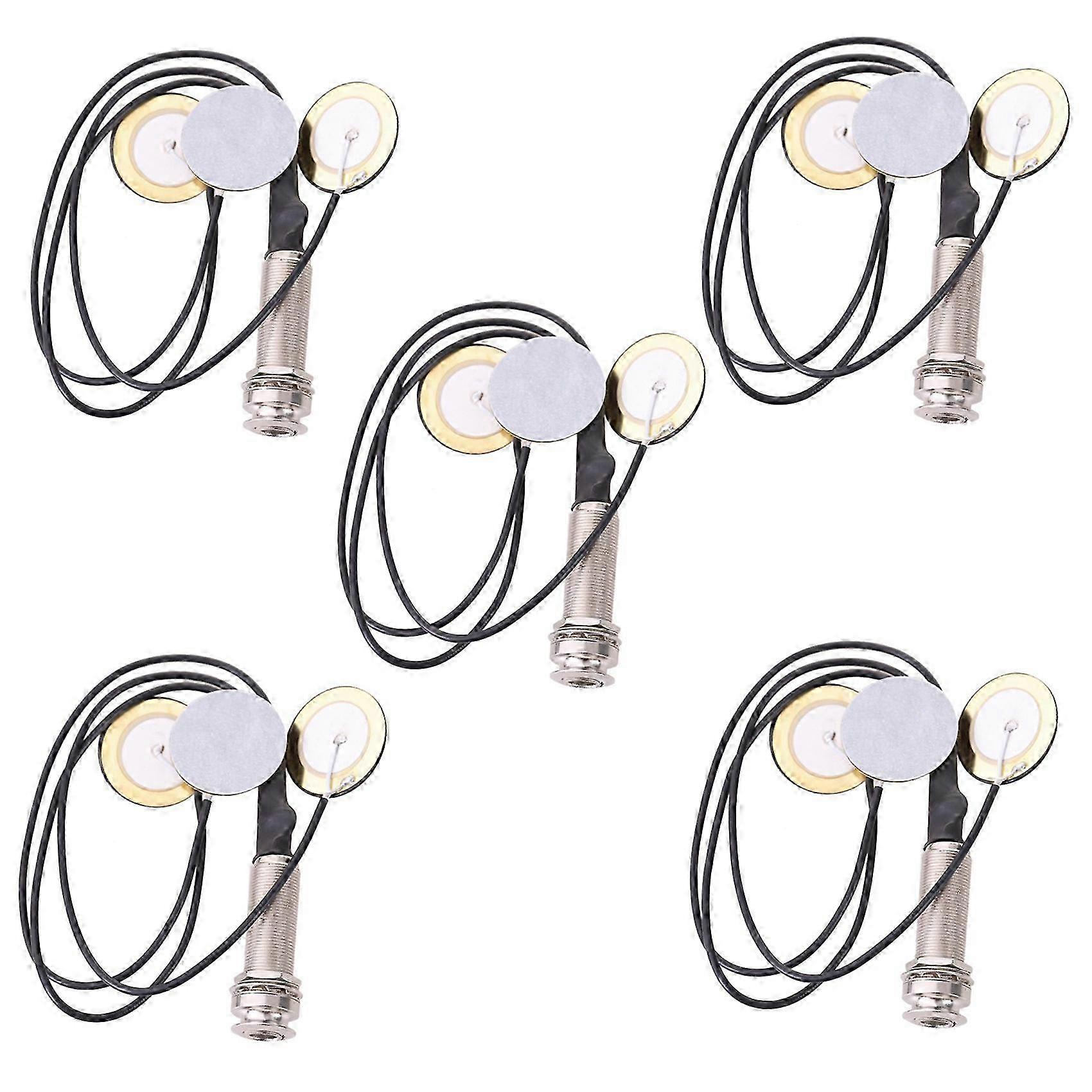 5X Microfono a contatto piezoelettrico 3 pickup per trasduttore con jack pin terminale per Kalimba