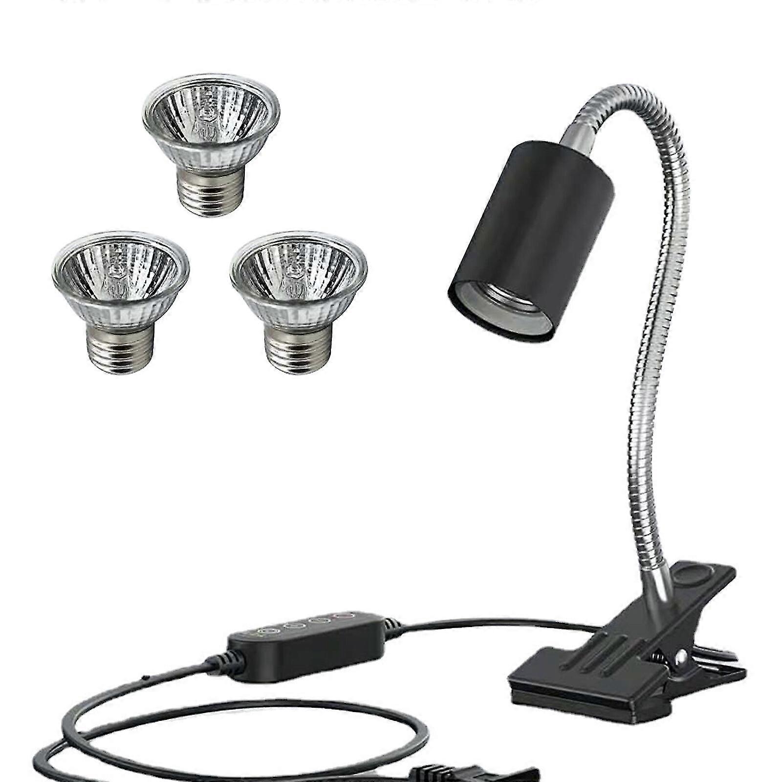 Reptile Heat Lamp,heating Lamp With Clamp Adjustable Habitat Basking Heat Lamp ,uva/uvb Light Lamp 360 Rotatable Clip