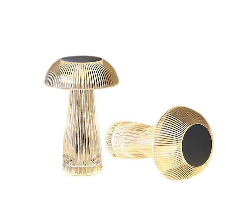 きのこクリスタルテーブルランプLEDアンビエントライトタッチナイトライトレストランカフェバーリビングルーム寝室のベッドサイドデコレーション