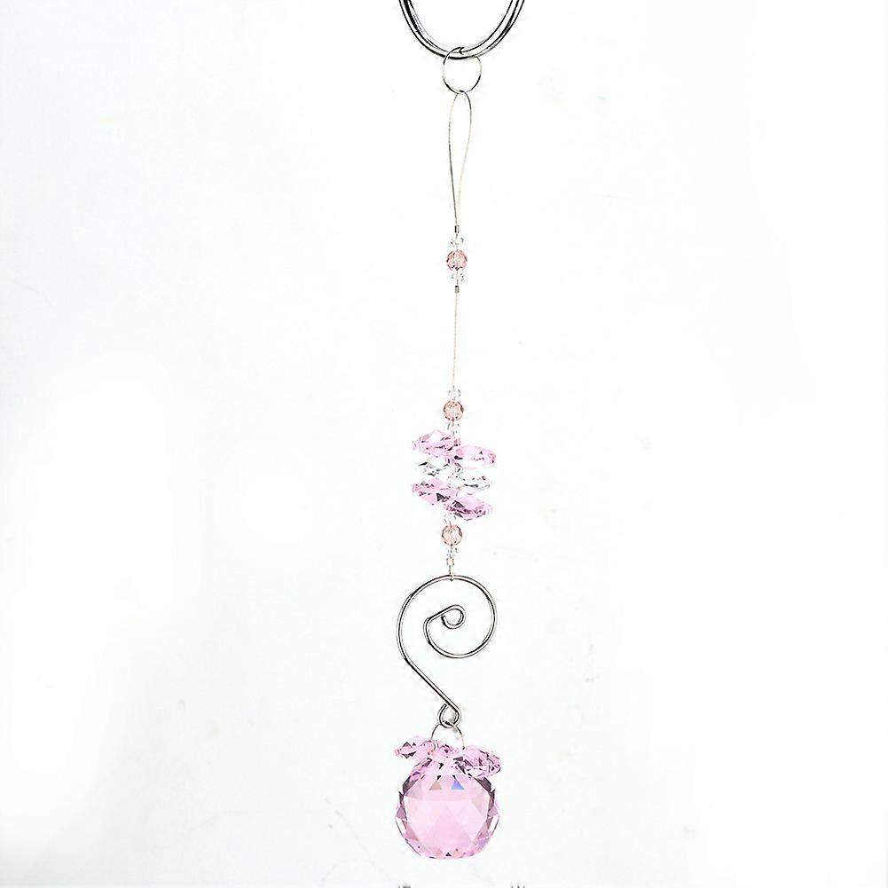 Crystal Hanging Pendant Handmade DIY Decorations Window Ornament GiftPink