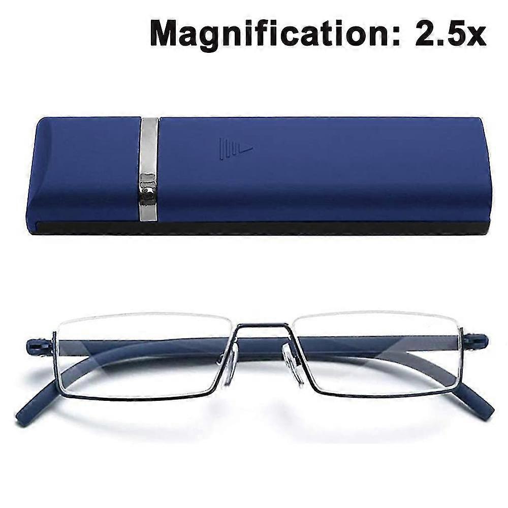clear glasses half frame reading glasses for men and women lightweight computer readers with portable mirror box