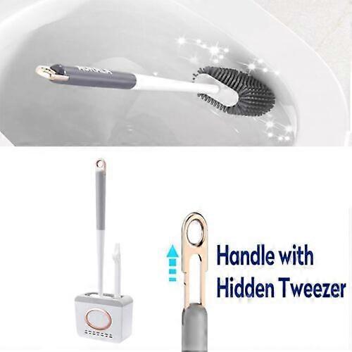 2er-Pack Toilettenbürste und -halter, Badzubehör Toilettenschüsselreiniger mit Silikonborsten, 100% neu