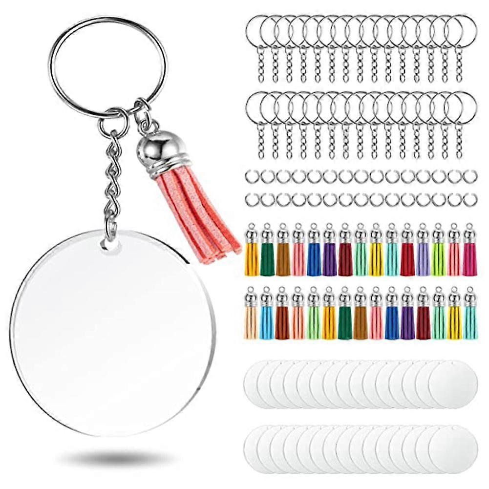 Acrylic Set, Transparent Round Acrylic Bulk (5 Inches), Suitable for Vinyl Resin Craft Project DIY