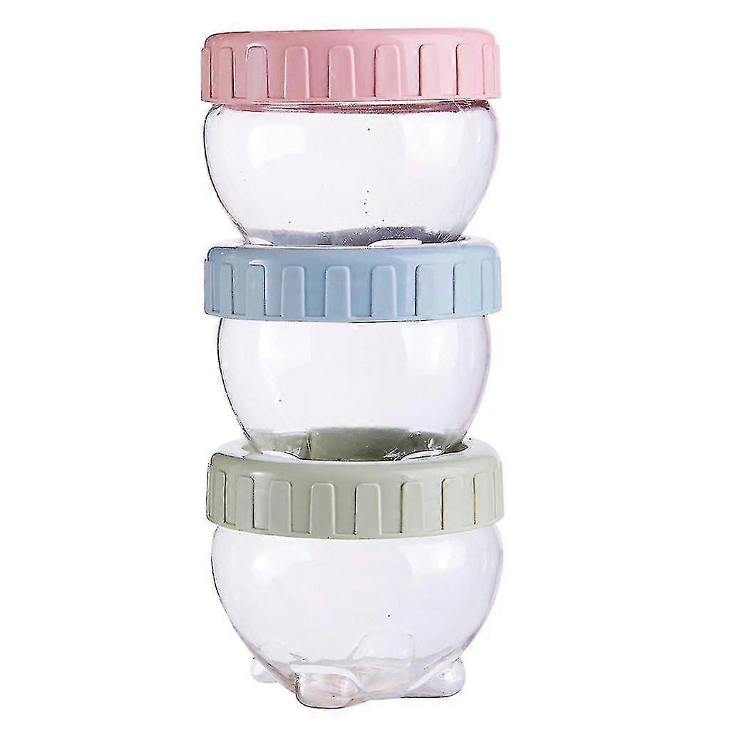 3 Pcs Portable Snacks Storage Jar Plastic Sealed Cans Spice Teas Beans Candy