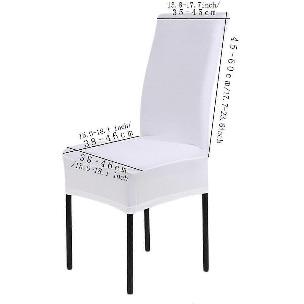 4Pcs Solid Color Polyester Spandex Dining Stool Chair Cover Slipcover Beige