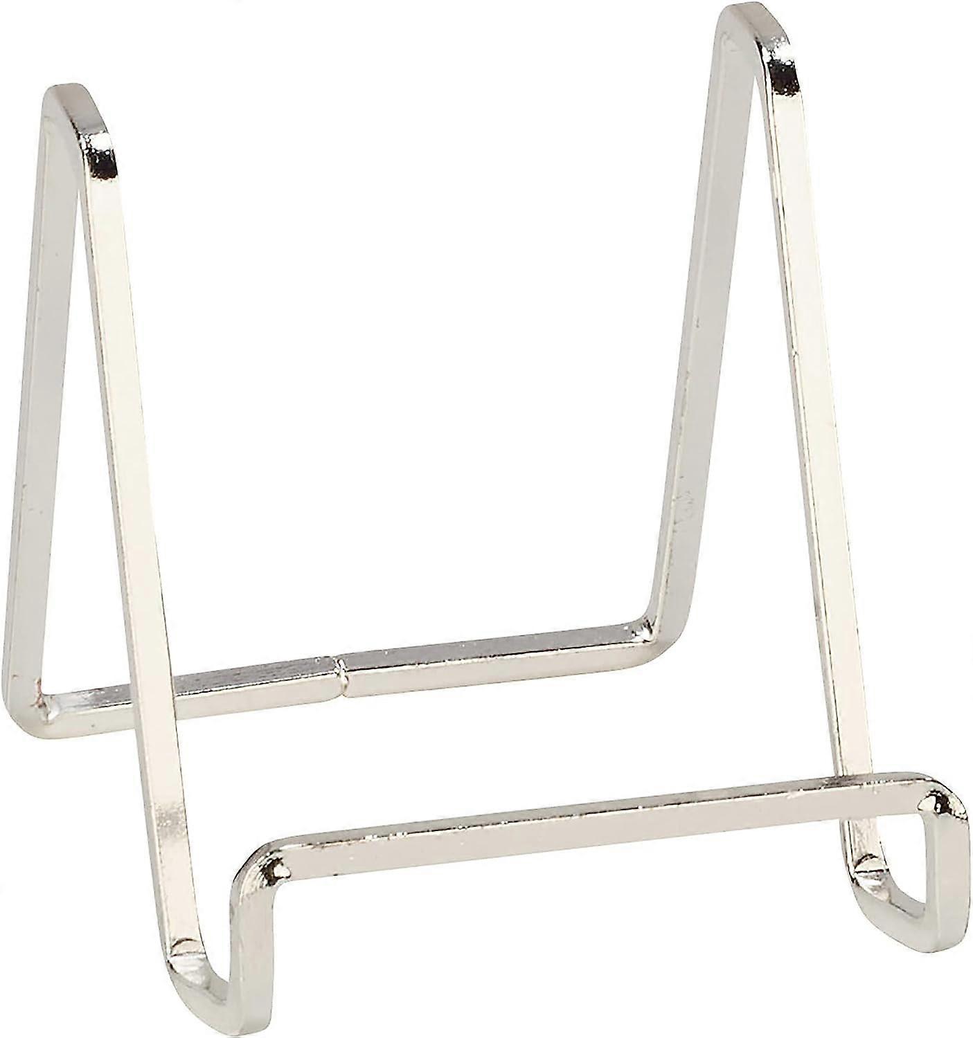 3" Gold Plated Square Wire Shelf Plate Rack Easel Display Stand for Business Cards, Cookbooks, Photo Frames, Prizes