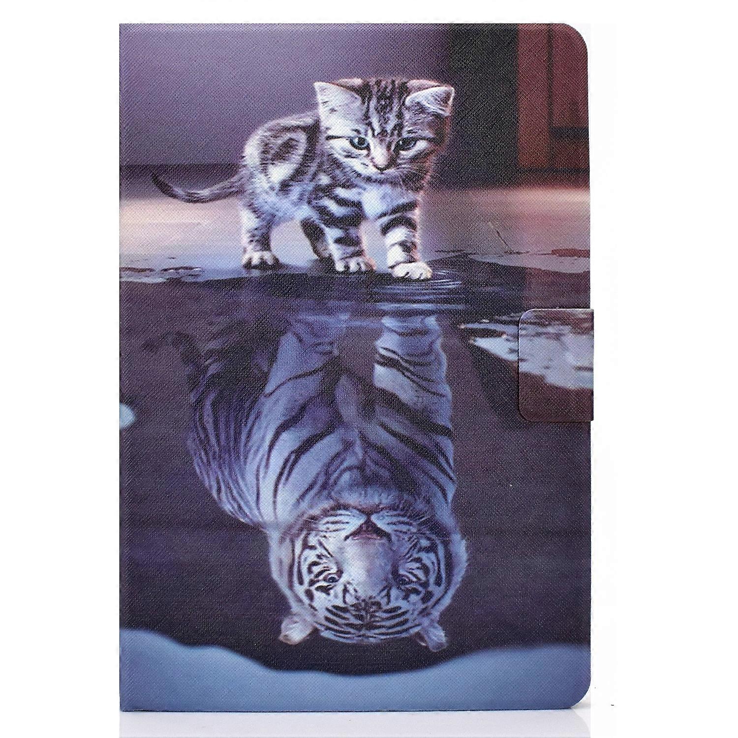 Tablet Case For Lenovo Tab P11 Gen 2 Colored Drawing Horizontal Flip Tablet Leather Case(Cat and Tiger)