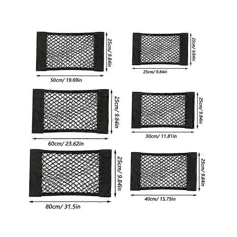 Car Back Rear Mesh Trunk Seat Elastic String Net Magic Sticker Universal Storage Bag Pocket Cage Auto Organizer Seat Back Bag