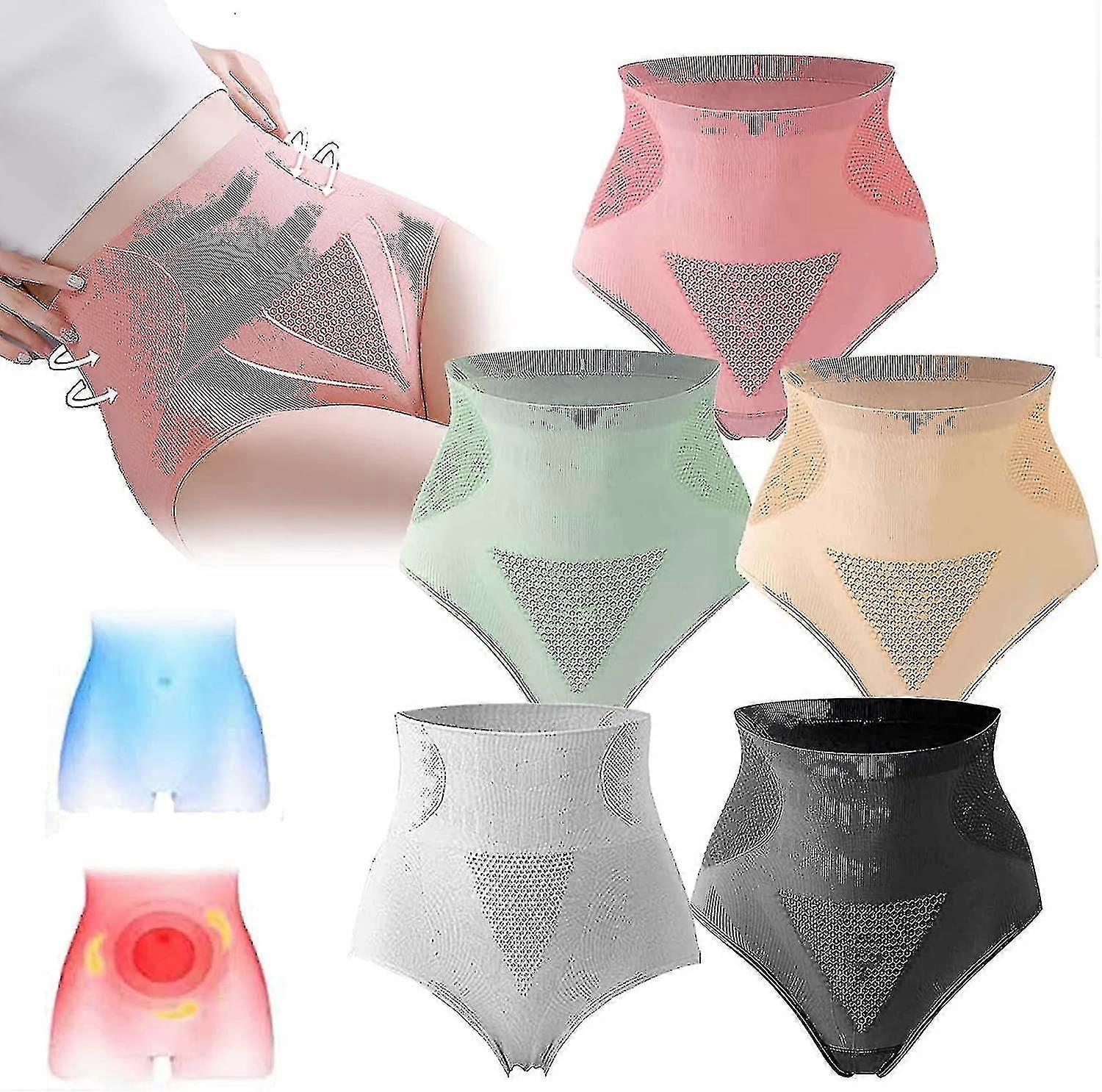 5 st grafen honungskaka vaginal åtdragning kroppsformande trosor, grafen honeycomb trosor för kvinnor