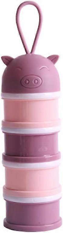 (Purple) 4 Compartment Formula Dispenser Baby Formula Dispenser Box Stackable Portable Milk Box.