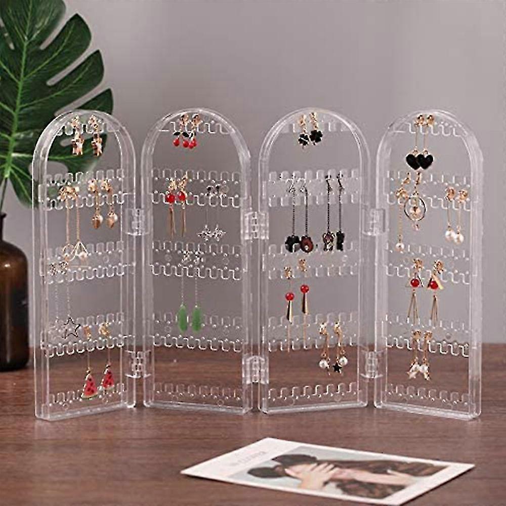 240 ثقوب قابلة للطي حامل قرط الاكريليك ، 3 أضعاف حامل على الوجهين