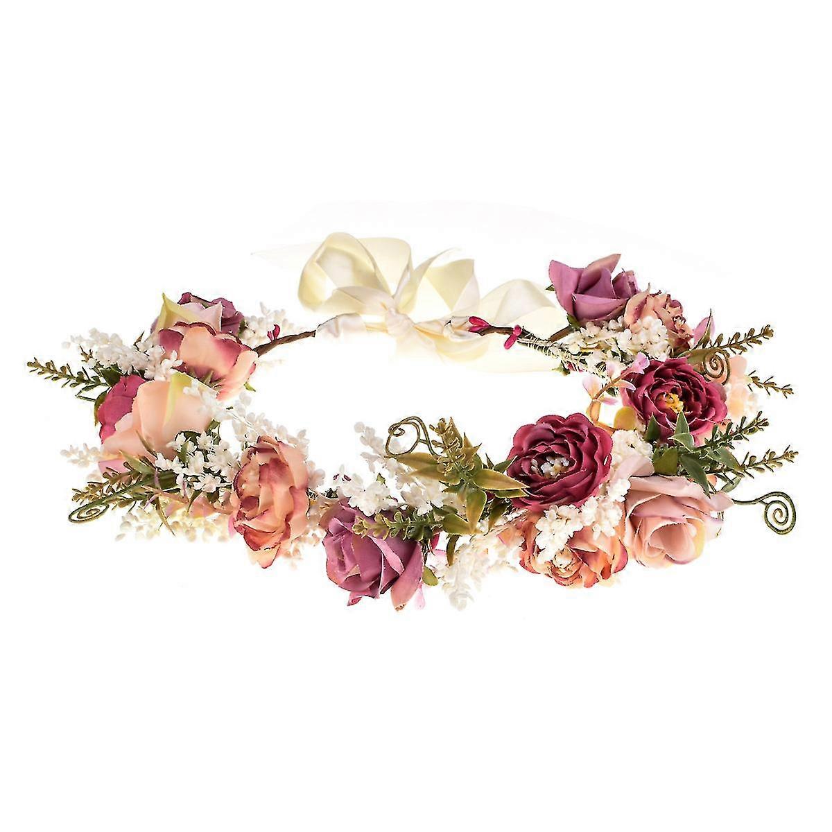 Brudepike Brud Bryllup Blomster Krans Hodebånd