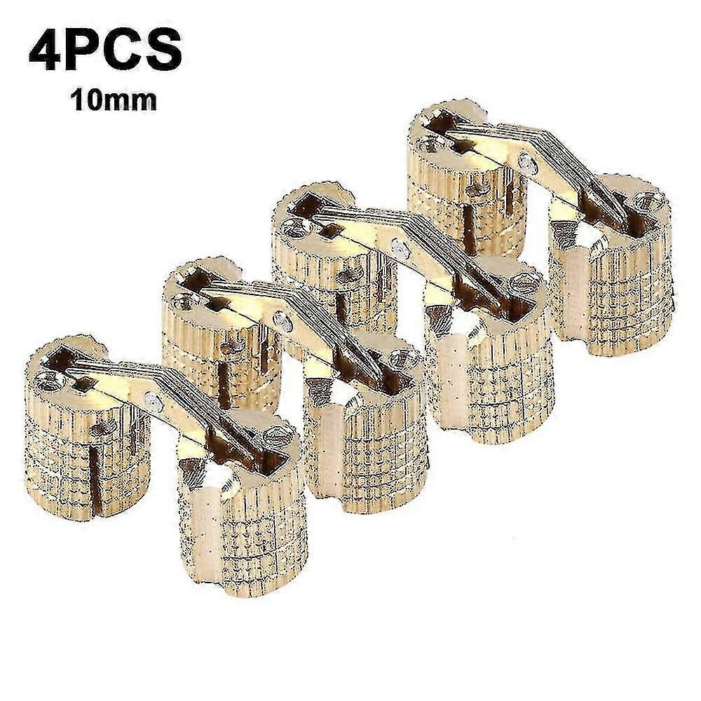 4-pack 10mm Hidden Brass Barrel Hinges Cylindrical