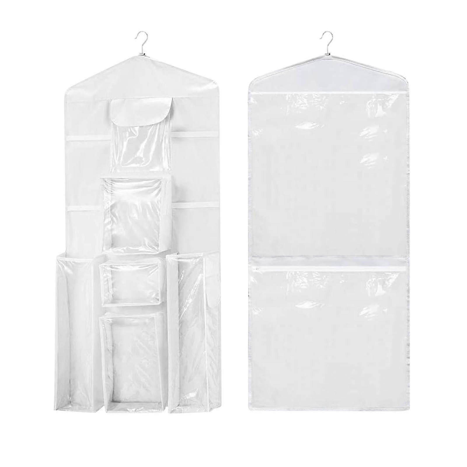 Hanging Double Sided Wrapping Paper Storage Organizer With Multiple Pockets Bags