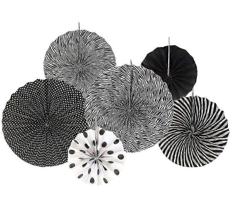 Set Of 6 Tissue Paper Fans Compartments Decoration For Party