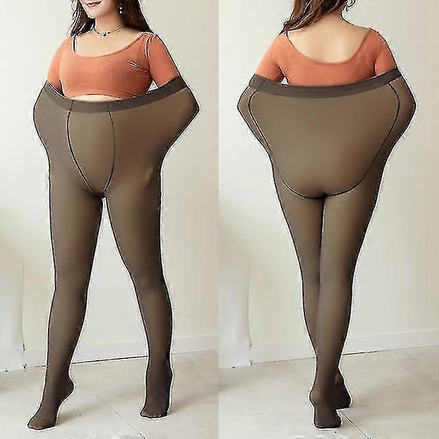 Plus Size Vinter Strumpbyxor för kvinnor Termisk genomskinlig strumpbyxor Kvinna Varm legging Falska strumpor Polar Tights Hudeffekt