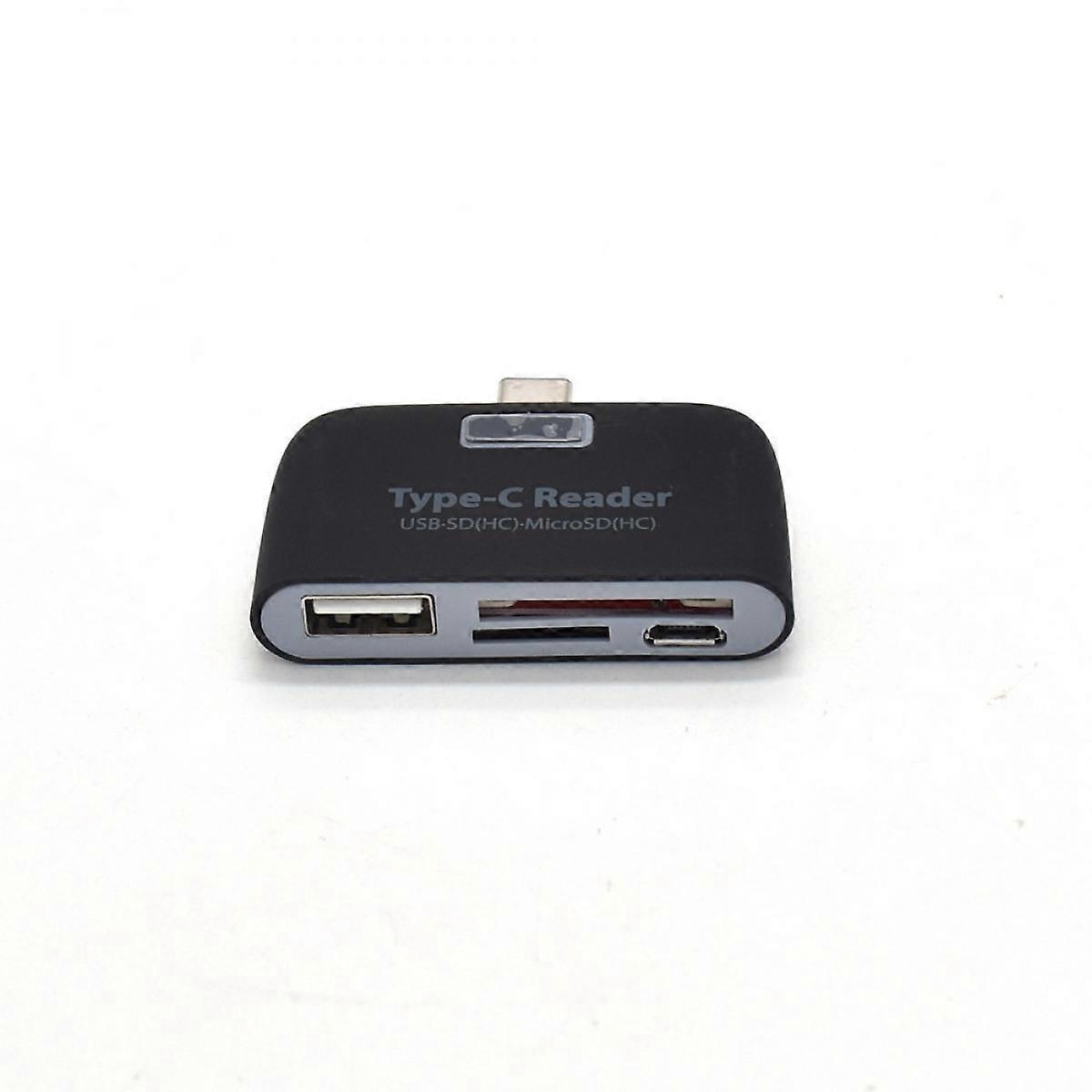Neu USB 3,1 typ-c HUB + TF SD handy typ-c otg kartenleser Schwarz