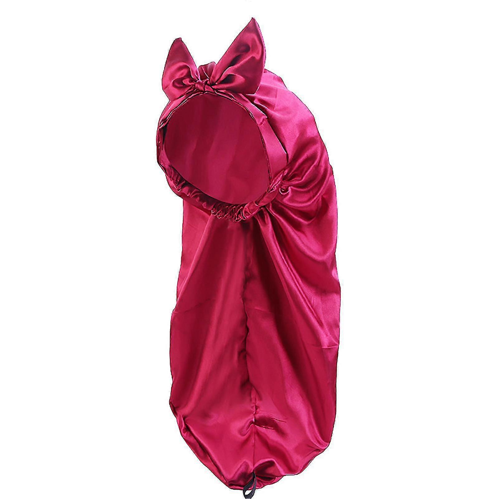 Solid Color Front Knot Sleep Cap Femmes Élastique Large Bande Cheveux Longs Bonnet Soins des Cheveux