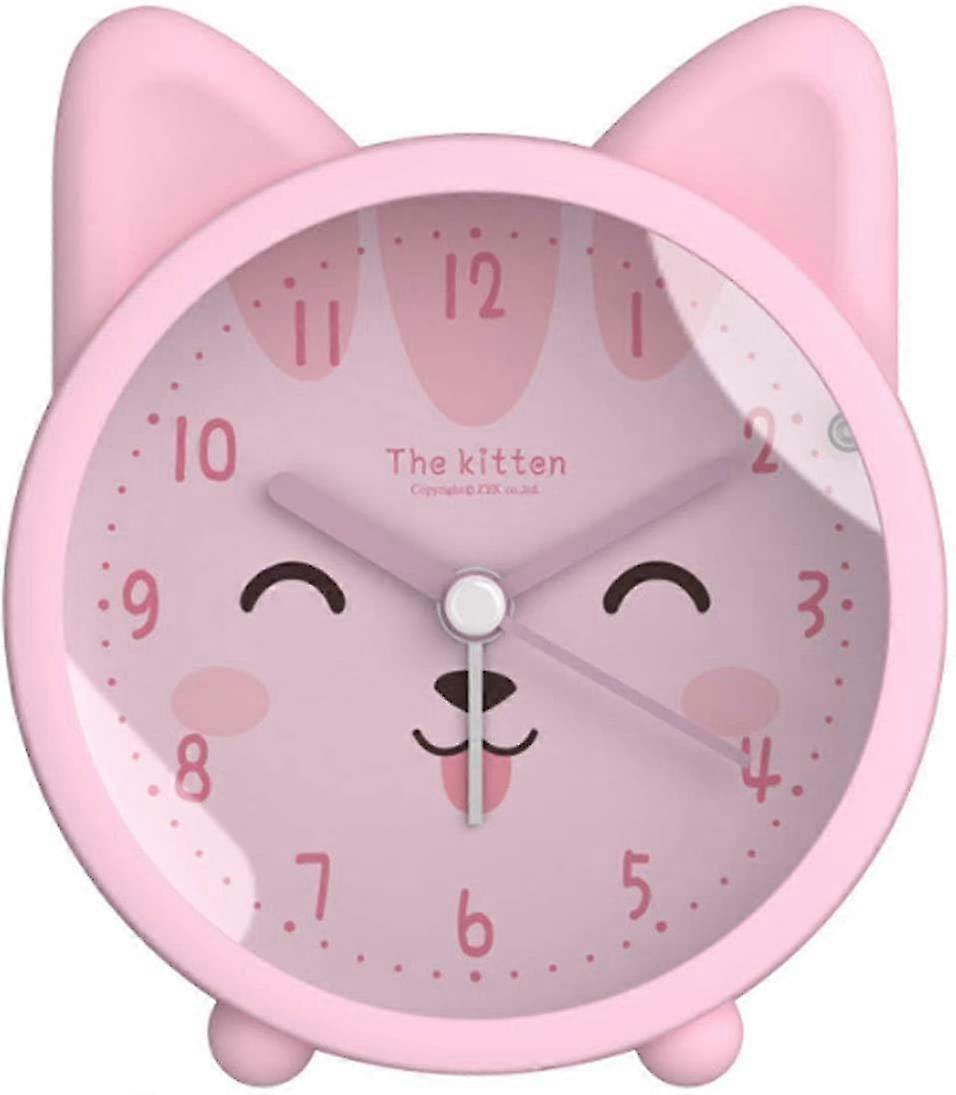 Kids Cute Cat Printed Alarm Clockdigital Clock With Night Light-MXBC