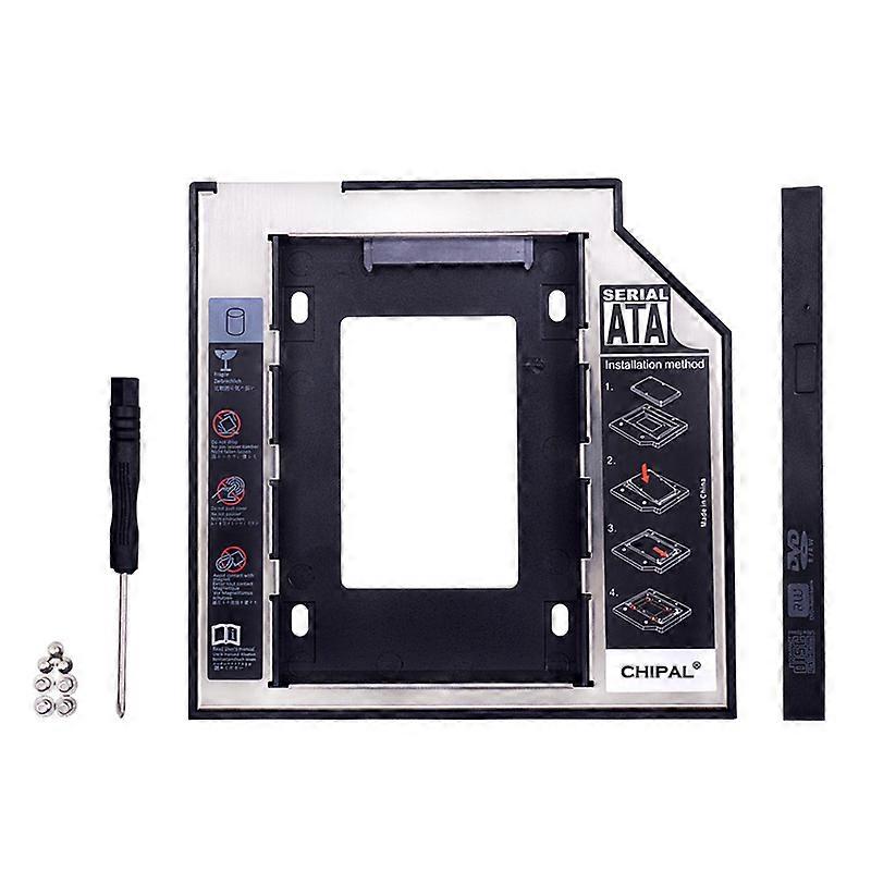 CHIPAL Universal SATA 3.0 LED 2nd HDD Caddy 9.5mm 12.7mm for 2.5" 2TB SSD Case Hard Disk Enclosure for Laptop CD-ROM DVD-ROM