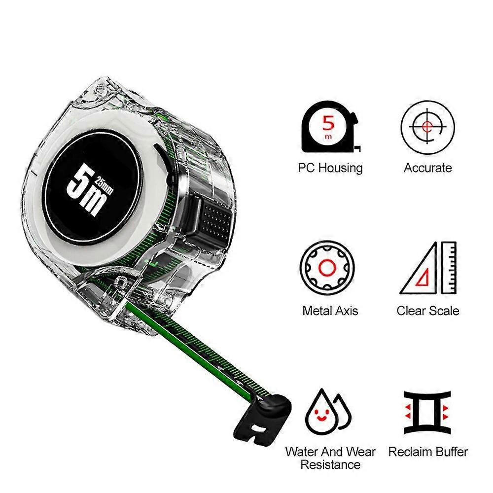 KKMOON Tape Measure High-Precision Tape Measure Fluorescent Color Double-Sided Ruler Band with Transparent Shell Measuring Tool