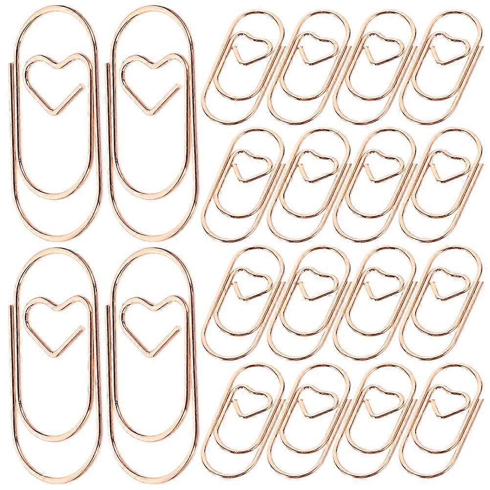 200Pcs Heart Binders Metall binders Dokument binders Metall binders Metal Clips