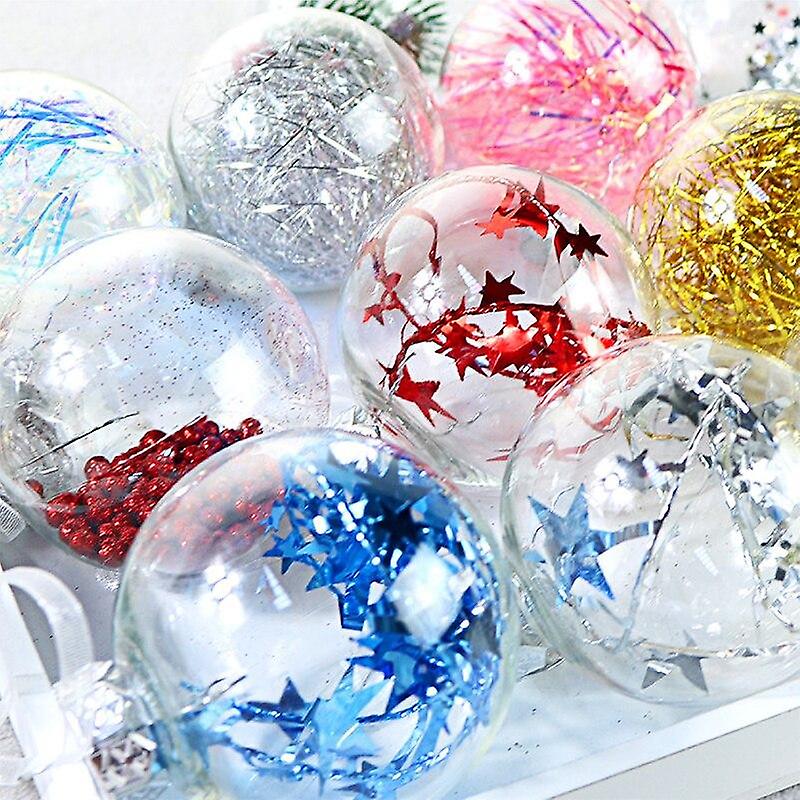 1Pc 6/7/8cm Transparent Diy Christmas Tree Hanging Ball Plastic