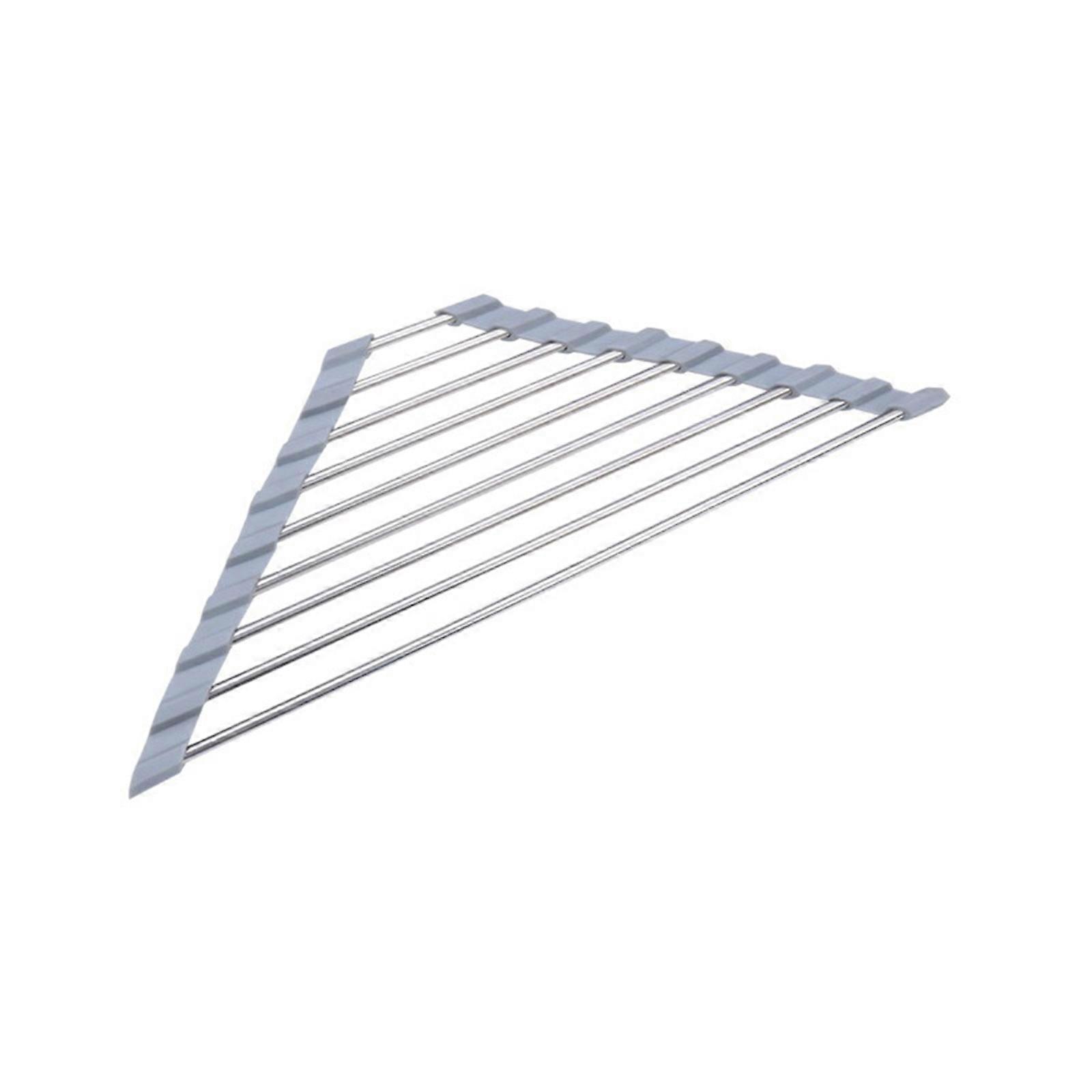 Triangle Roll-Up Dish Drying Rack, Compact and Foldable Over Sink Organizer