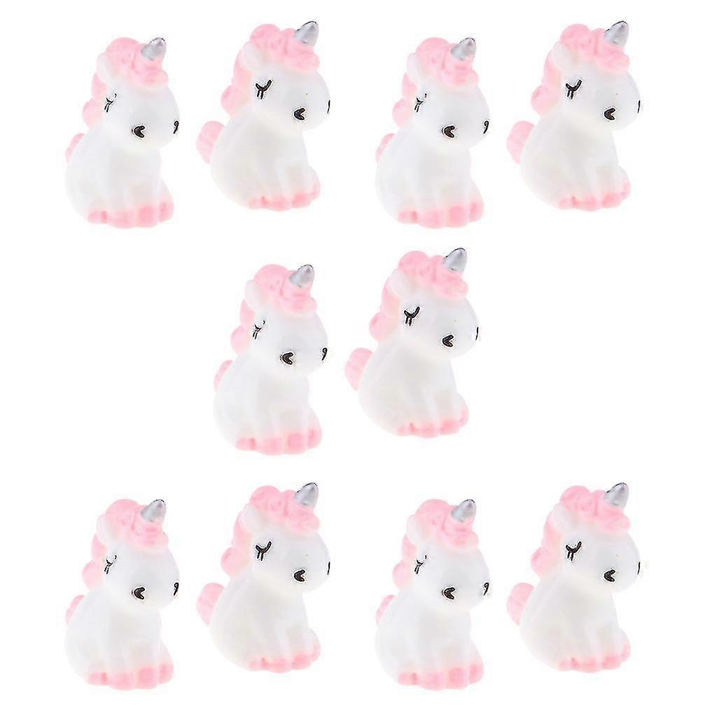 10pcs Mini Resin Cute Unicorn Figurine