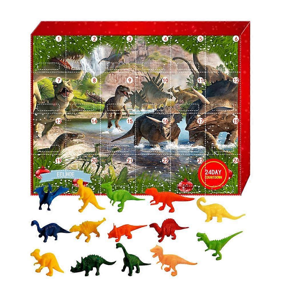 Christmas Advent Calendar 24PCS Dinosaur Animal Mold Toy Gift Box 2023 New Year Countdown Advent Calendar Blind Box For Kid