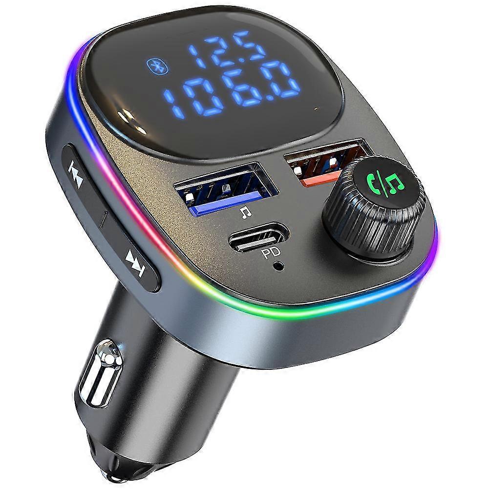 Car Fm Transmitter Bluetooth Mp3 Player Qc3.0 Pd Car Charger With Led Display