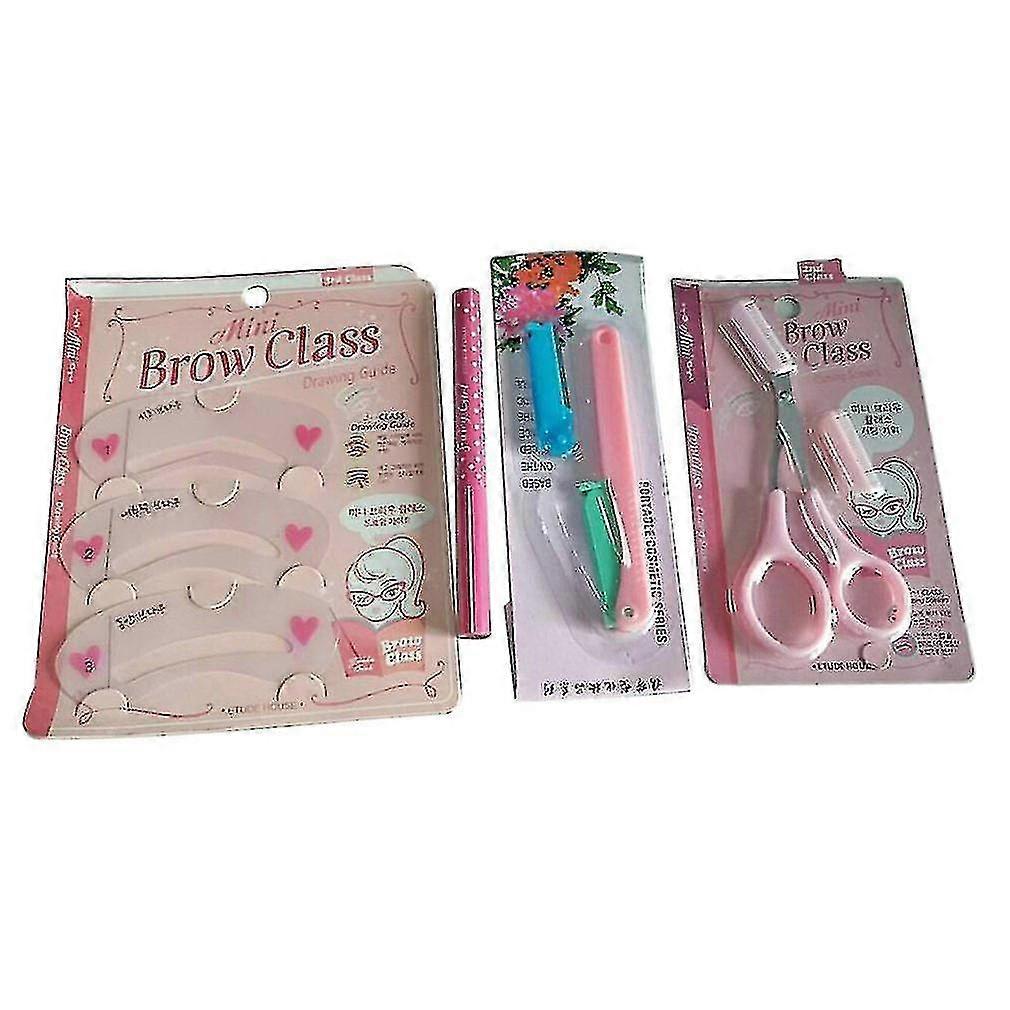 4pcs Professional Eyebrow Shaping Tools Set Makeup Razor Scissors Combs