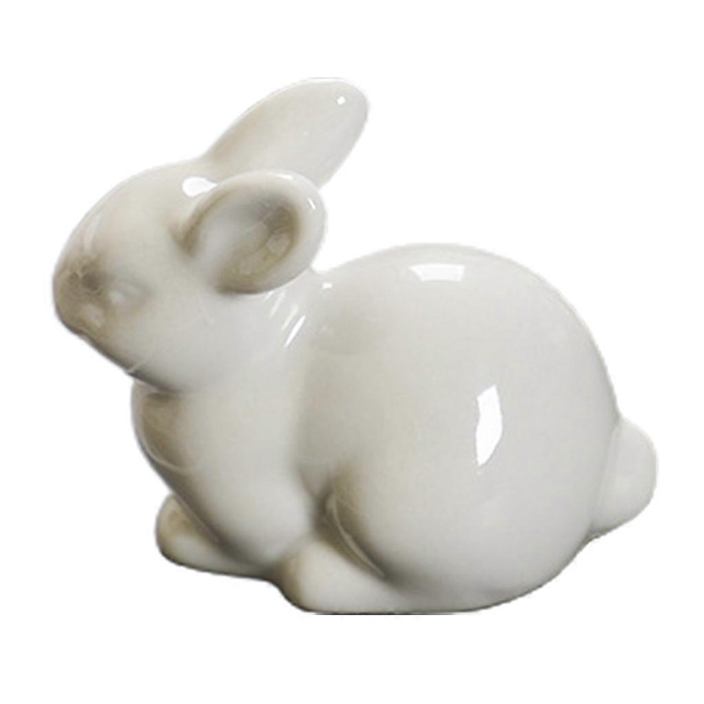 Small White Rabbit Ceramic Decoration Household Bunny Adornment