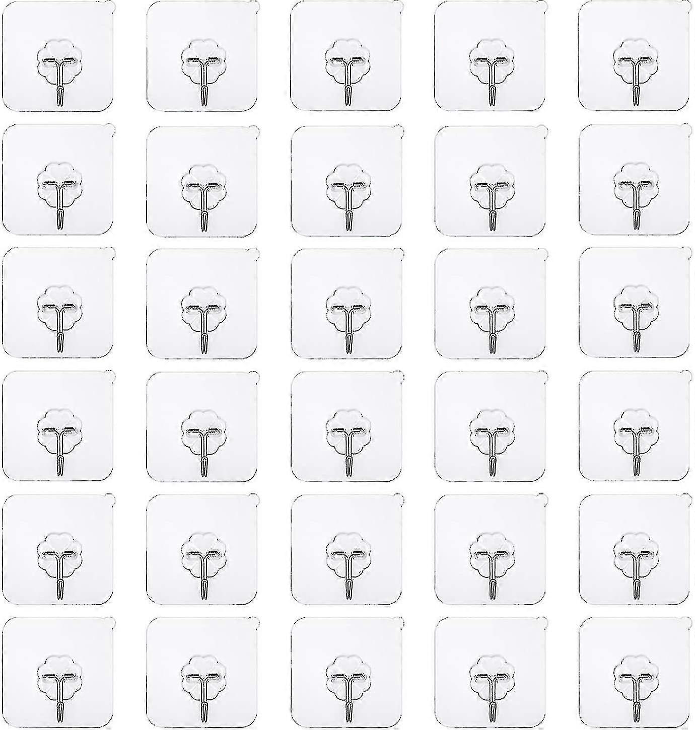 Self Adhesive Hooks Stick, 30pcs Gift Anti-skid Traceless Sticky Hook