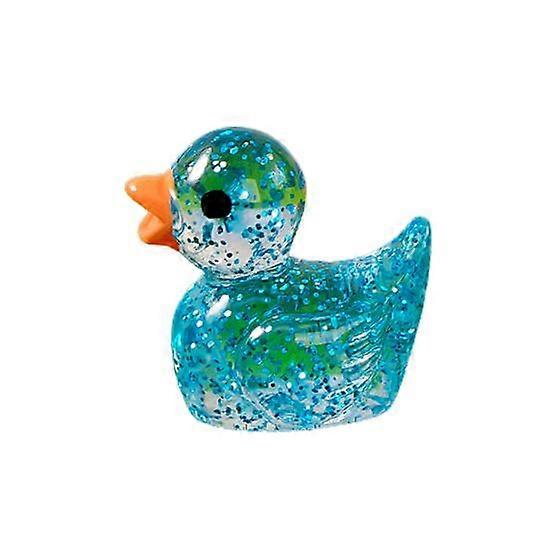 Clear Duck Ornament Desktop Colorful Cute Resin Craft Duck Figure Figurine Statue Dollhouse