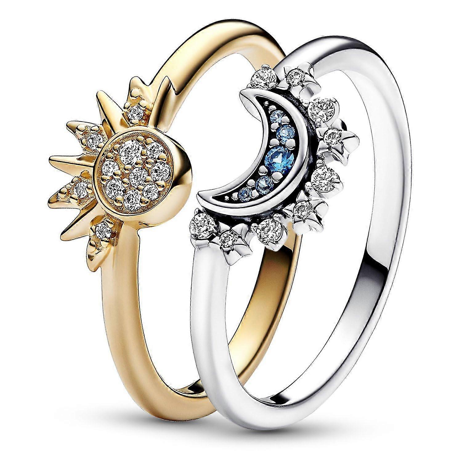 Lune Et Soleil Anneaux, Cadeaux De Saint-Valentin Pour Femme Mari Assorti Bague Ensemble, Pour Femmes Hommes Fiancé Fiancée Bagues Anniversaire