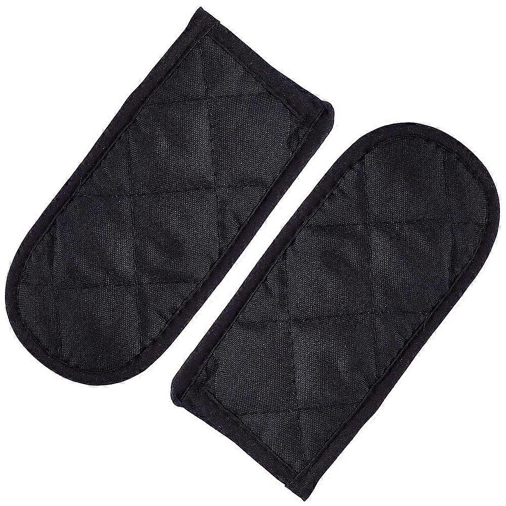 Polyester Resistant Pot Holder Sleeve Set Rectangle Black 155x75x16mm 2pcs